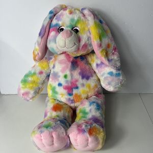 Teddy Mountain Colorful Bunny Easter Flowers 15" Plush